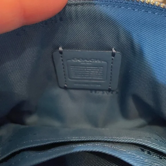Coach Corner Zip Wristlet in a blue color - Picture 4 of 7